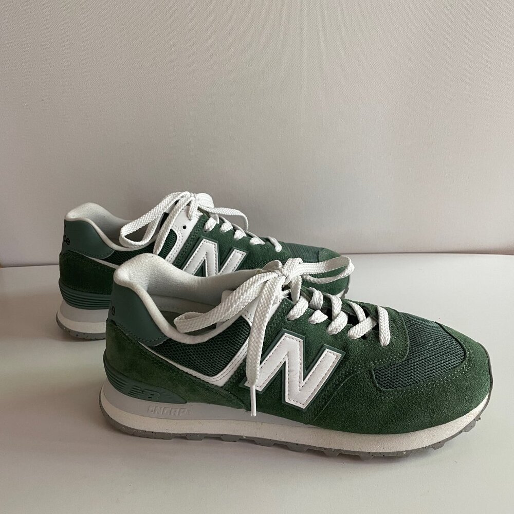 New Balance 574 Green and White Sneaker Womens Size 10/Mens 8